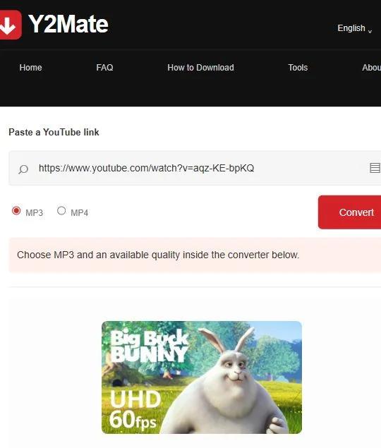 Example MP3 quality choices and file sizes
